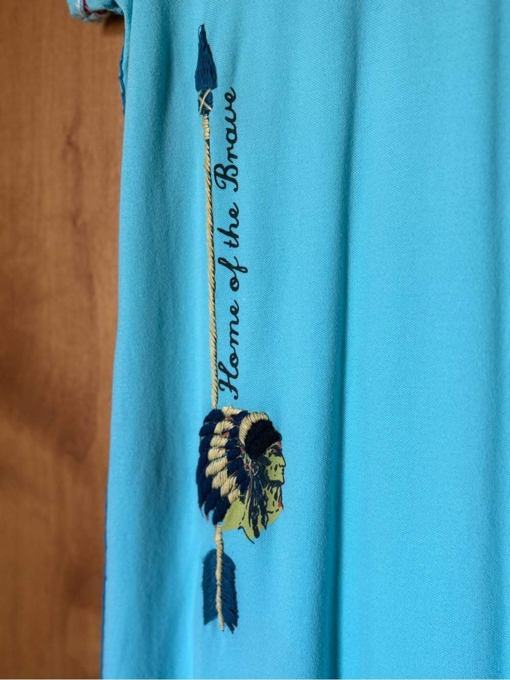 Double D Ranch Turquoise Polo Dress with embroidery and beading. - Picture 5 of 8